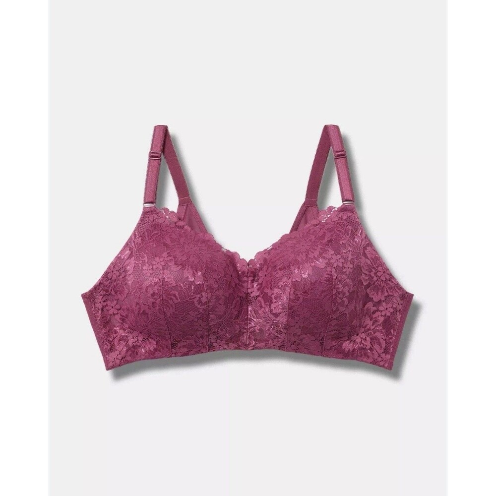 Torrid Dream Wire-Free Bra 44C Lightly Lined Back Smoothing Violet Quartz Mauve